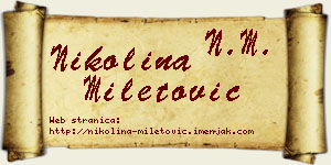 Nikolina Miletović vizit kartica